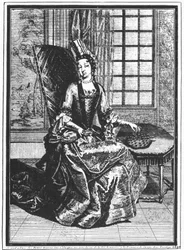 Anne Chabot de Rohan Prinzessin von Soubise (1663-1709) mit Peg Solitaire, Porträt, 1687